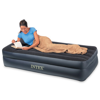 Надувная кровать Pillow Rest Raised Bed со встроенным насосом 220В 99х191х47см Intex 66706