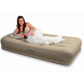 Надувная кровать Pillow Rest Mid-Rise Bed со встроенным насосом 220В 99х191х38см Intex 67742