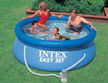 Круглый бассейн с верхним надувным кольцом Easy Set Pools 244х76см  + фильтрующий насос (1250л/ч) Intex 28112