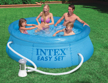 Круглый бассейн с верхним надувным кольцом Easy Set Pools 244х76см + фильтрующий насос (2000л/ч) Intex 54912