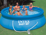 Круглый бассейн с верхним надувным кольцом Easy Set Pools 366х91см + фильтрующий насос (2000л/ч) Intex 28146